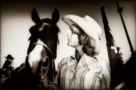 american rodeo cowgirl - star, horse, rodeo, cowgirl