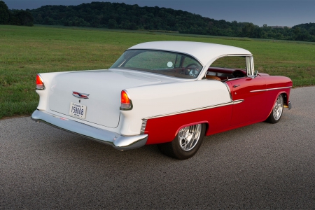 1956-Chevy-Bel-Air - white, classic, bowtie, red