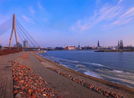 Spring morning in Riga. - architecture, rivers, other, spring