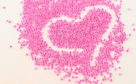 The heart of beads - white, heart, day, pink, valentine, bead