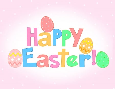 Happy Easter - easter, heart, dots, spring, happy easter, eggs, easter eggs, circles