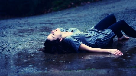 sorrow - women, emotion, rain, girl, sorrow