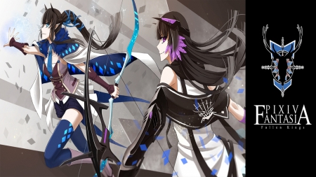 Pixiv Kill la Kill CrossOver - beauty, wall, game, crossover, anime, pixiv fantasia, girl, warrior, kill la kill, new, classic