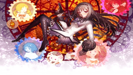 Assassin's Akemi Homura - beauty, akemi homura, bg, mahou girl, madoka magica, colour, wall, assassins, new