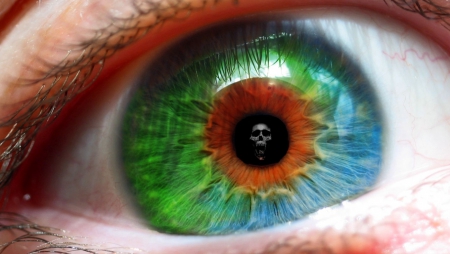 Skull eye - eye, weird, color, skull