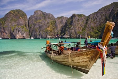 Maya Bay Thailand - beach, maya, thailand, boat