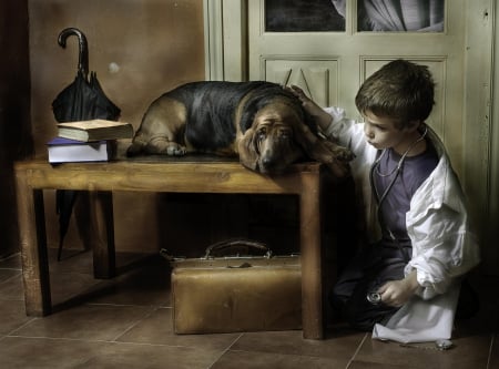 Boy and dog