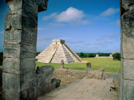 Pyramid - architecture, nature, pyramid, land