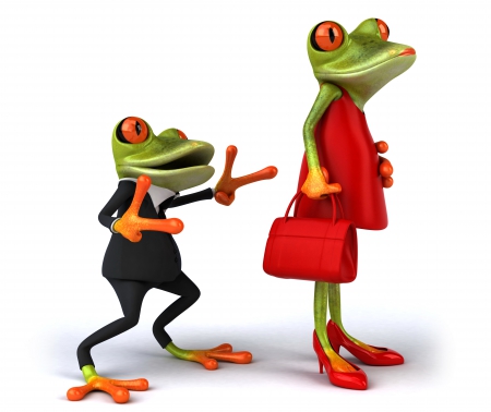 â™¥Funny 3D Frogsâ™¥ - male, female, couple, frog, 3d, funny, elegant