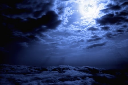 STORM CLOUDS - moon, storm, clouds, light