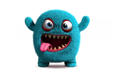 â™¥3D Monsterâ™¥ - fluffy, tongue, furry, 3d, blue, monster, funny, cute