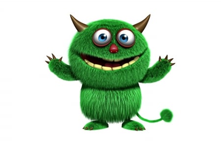 â™¥3D Monsterâ™¥ - fluffy, 3d, monster, green, smile, funny, cute