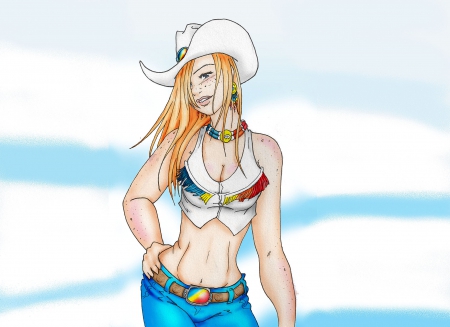 Cowgirl Animation - women, fun, female, hats, girls, cowgirls, drawing, fantasy, art, westerns