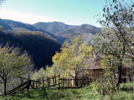 House in the Mountain - photo, photography, house, trees, nature, mountain, bulgaria