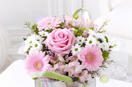 Soft Bouquet - flowers, soft, wedding bride, bouquet, pink, pastel