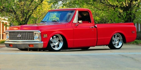 C10/1972 - classic, lowered, red, truck