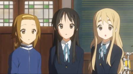 K-ON! - pretty, anime, female, team, long hair, uniform, k-on, short hair, group, mugi, friends, nice, akiyama, anime girl, kon, girl, band, lovely, sweet, ritsu, school uniform, tsumugi, mio