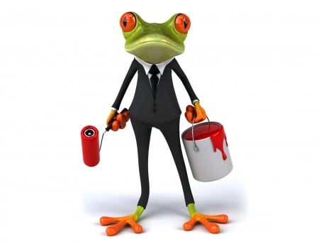 ♥Funny 3D Frog♥ - 3d, paint, frog, funny