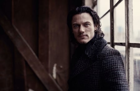 Luke Evans - black, window, dark, luke evans, actor, man