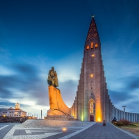 magnificent hallgrimskirkja church in reykjavik iceland hdr