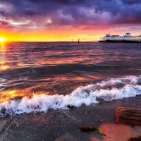 ferry in edmonds washington at sunset