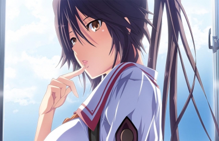 Midoukane Hikaru - cg, game, girl, seifuku, long hair