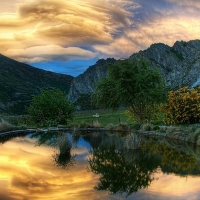 Lakeside Sunset in the Mountains