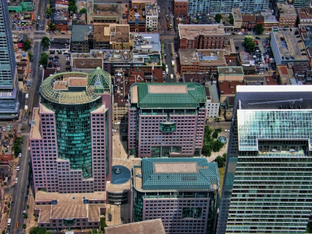 The Grape Buildings - CN Tower, Purple Towers, Skyscraper, Toronto