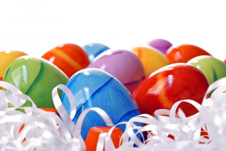 Easter Eggs - eggs, ribbons, easter eggs, colorful, easter