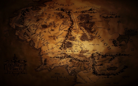 Lord of the Rings Map - Peter Jackson, Lord of the Rings, New-line Cinema, The Hobbit