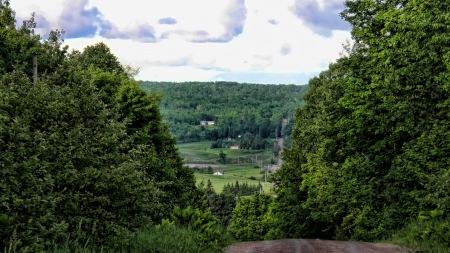 Tower Line Sideroad - hills, canyon, backroad, farmscape