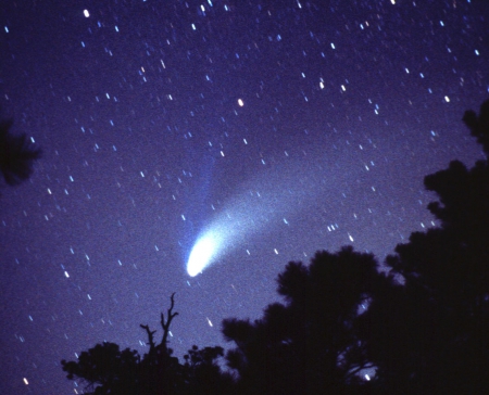 comet passing - close, space, near, stars