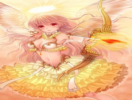 Pretty Angel - hare, pretty, girl, angel, wings, orginal, archer, blonde