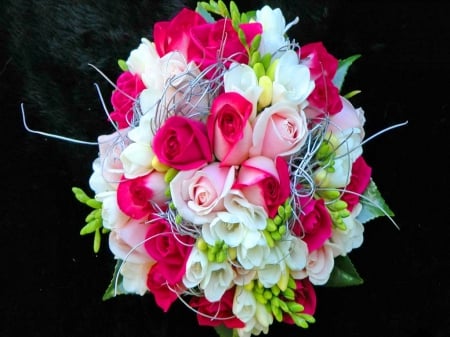 Spring is coming - for Kathy - flowers, roses, white, arrangement, red, pink