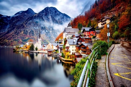 AMAZING VILLAGE of HALLSTATT - village, Chen Xi Stanley, Austrian Alps, lake, Lake Hallstatt, austria, reflection, Salzkammergut