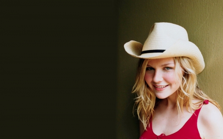 KIRSTEN DUNTZ ACTRESS - HAT, ADORABLE, CUTE, COWGIRL, SMILE