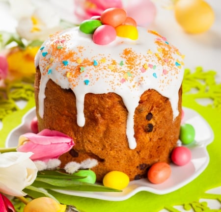 ♥Easter Cake♥ - eggs, flowers, easter, holiday, cake, happy