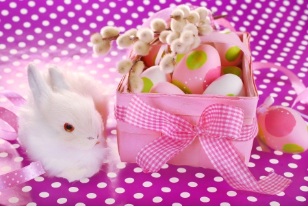 ♥Easter Time♥ - eggs, easter, basket, holiday, willow, bunny