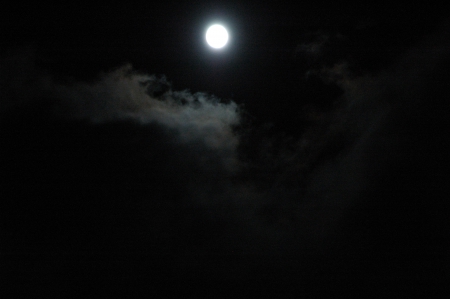 Night sky full moon - moon, clouds, night, skied