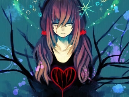 luka megurine dark heart - anime, bvb, gothic, zexon