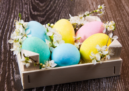 Easter Eggs - easter, flowers, spring, happy easter, easter eggs