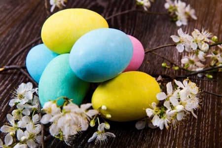 Easter Eggs - easter, flowers, spring, happy easter, eggs, colors, easter eggs