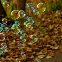 FLOATING BUBBLES IN THE AIR