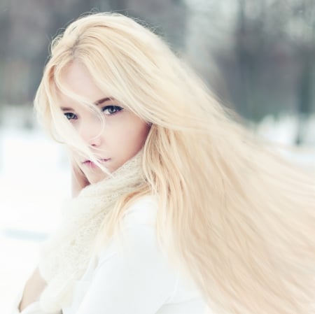 Beauty - winter, lady, model, soft