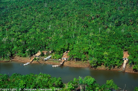 Houses on the Amazon River - river, camps, houses, Amazon