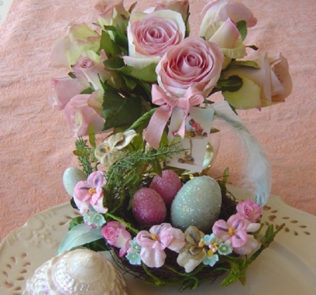 Easter eggs and roses - Flowers & Nature Background Wallpapers on ...