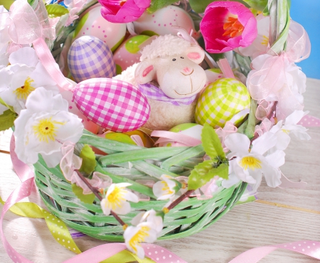 Easter - eggs, easter, happy easter, tulips, easter eggs