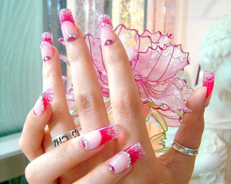 Artistic nail art - hands, art, nails, ring