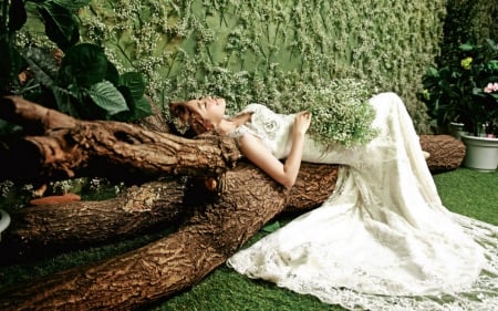 In moments like this - flowers, bride, lying, woman