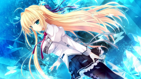 HighSchool Ice Warrior - Warrior, Anime, Alias Carnival, Wall, Girl, Sakurakouji Tsuuyomi, Blond Hair, New, Ice, HighSchool